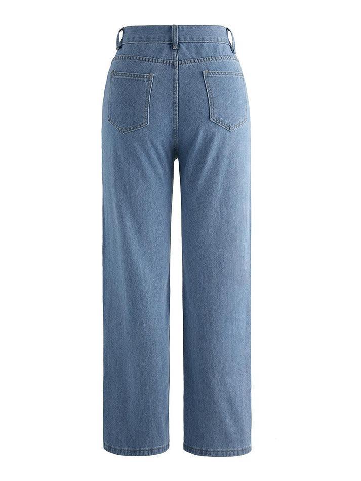 Washed high waisted boyfriend jeans