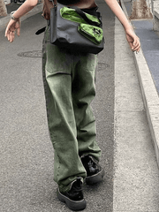 Vintage green washed boyfriend jeans