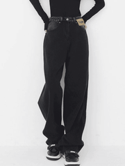 Washed Retro Black Boyfriend Jeans