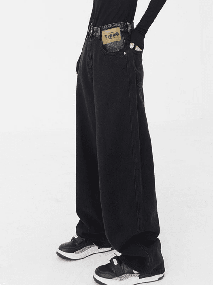 Washed Retro Black Boyfriend Jeans