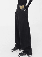 Washed Retro Black Boyfriend Jeans