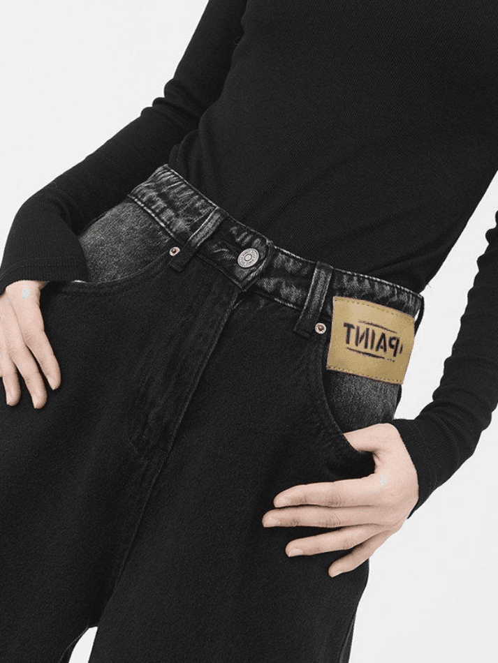 Washed Retro Black Boyfriend Jeans