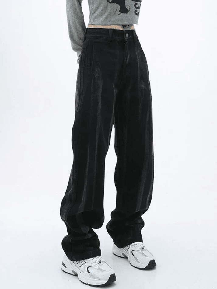 Black tie-dye boyfriend jeans