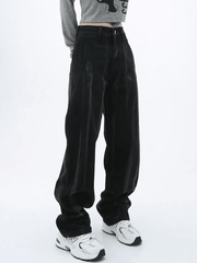Black tie-dye boyfriend jeans