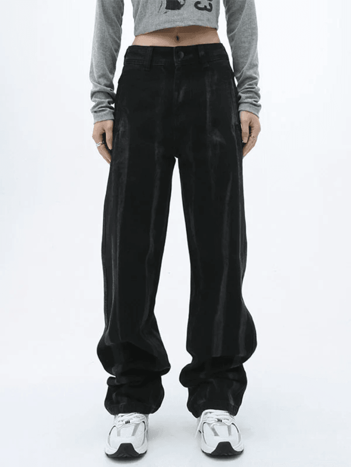 Black tie-dye boyfriend jeans