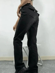Washed vintage black boyfriend jeans