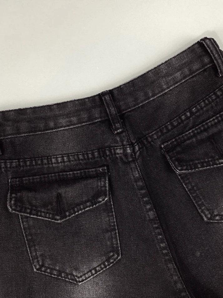 Washed vintage black boyfriend jeans