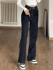 Stitched high waisted boyfriend jeans