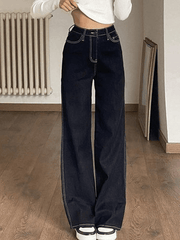 Stitched high waisted boyfriend jeans