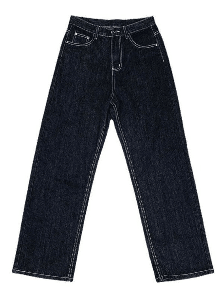 Stitched high waisted boyfriend jeans
