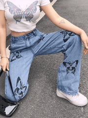 Butterfly high waisted boyfriend jeans