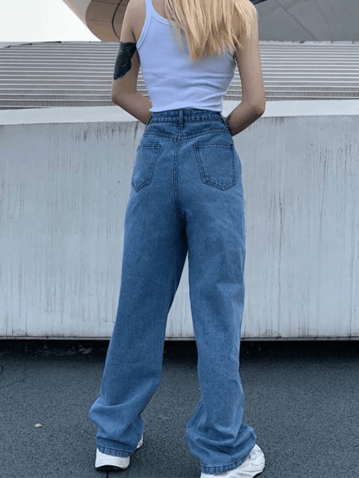 Butterfly high waisted boyfriend jeans