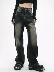 Vintage frayed-edge boyfriend jeans