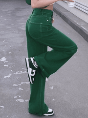 Vintage washed green boyfriend jeans