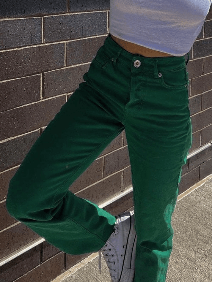 Vintage washed green boyfriend jeans