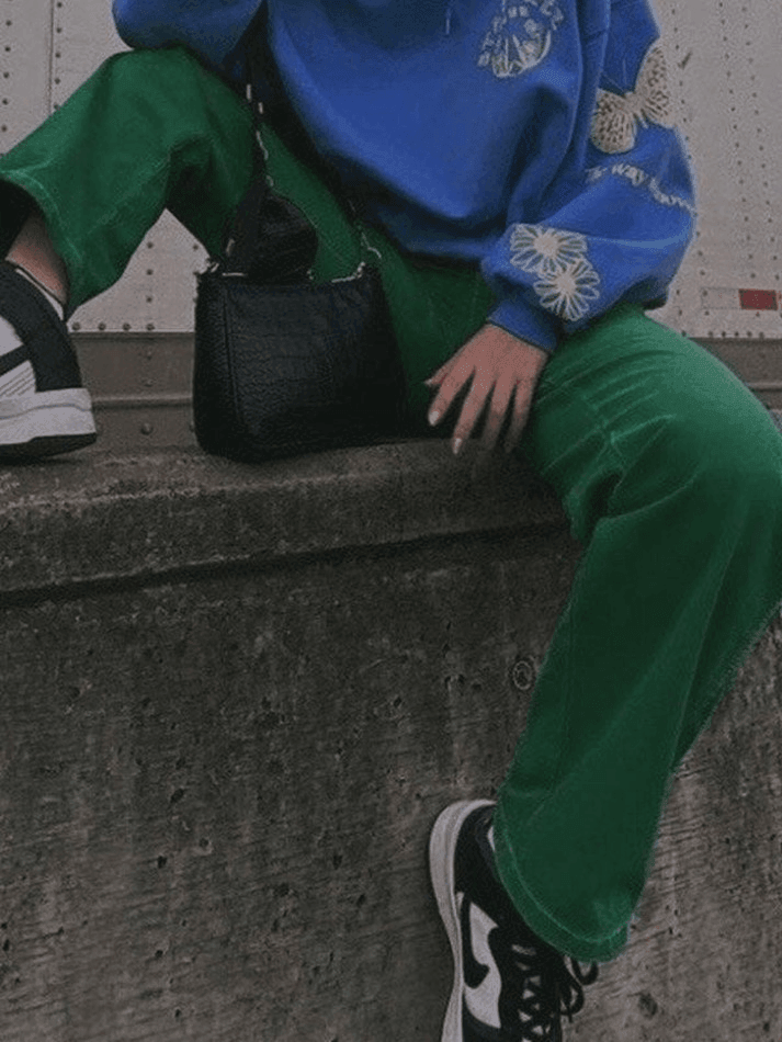 Vintage washed green boyfriend jeans