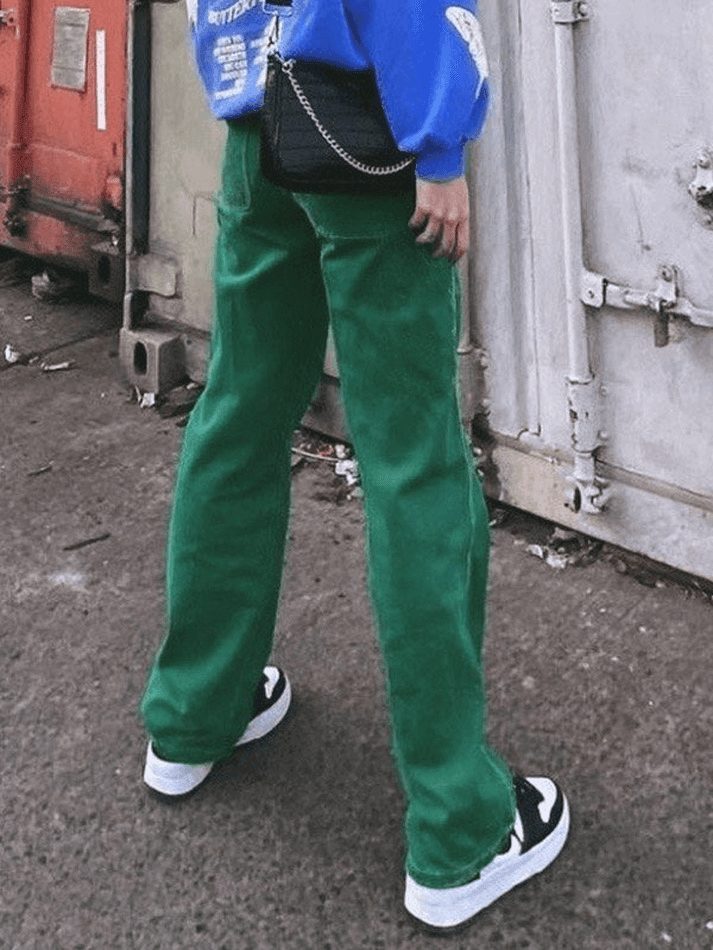 Vintage washed green boyfriend jeans