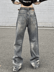 Washed Frayed Ripped Boyfriend Jeans