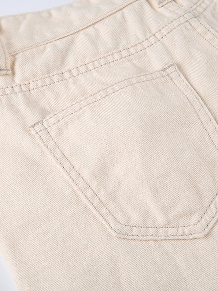 Contrast high waisted star jeans