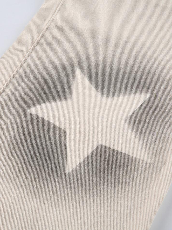 Contrast high waisted star jeans