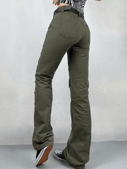 Ausgeblichene Schlagjeans mit Metallic-Verzierung