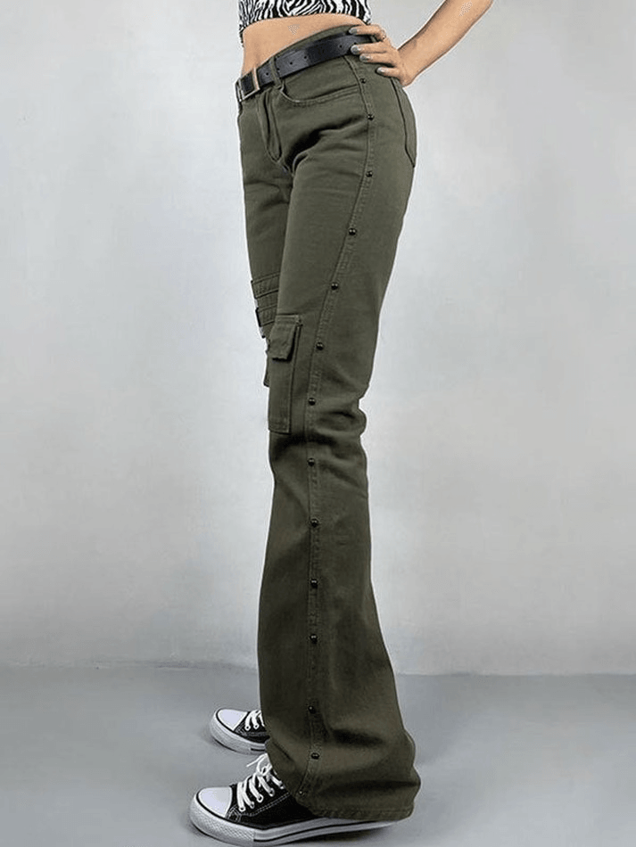 Ausgeblichene Schlagjeans mit Metallic-Verzierung