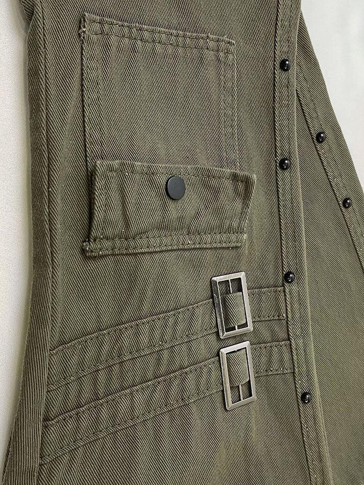 Ausgeblichene Schlagjeans mit Metallic-Verzierung