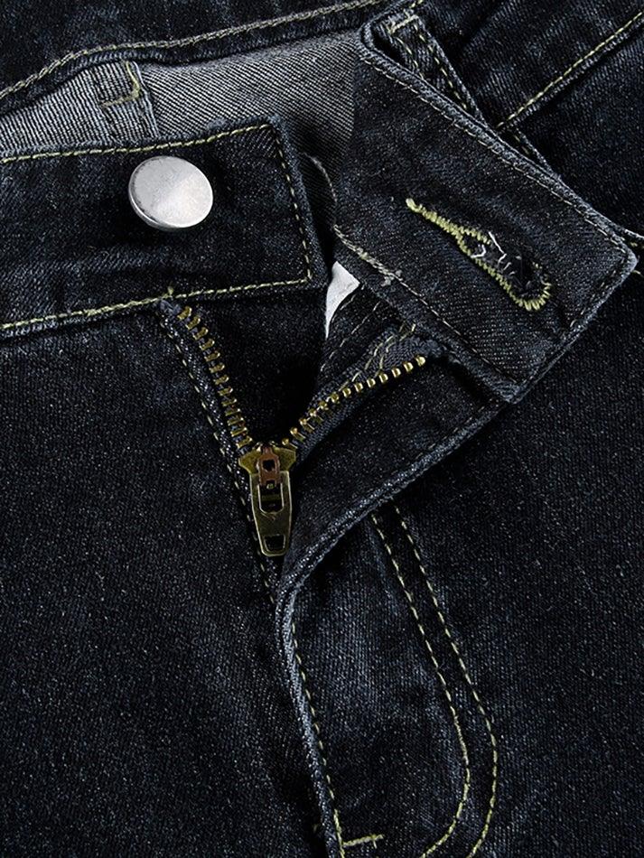 Faded low-rise flared jeans