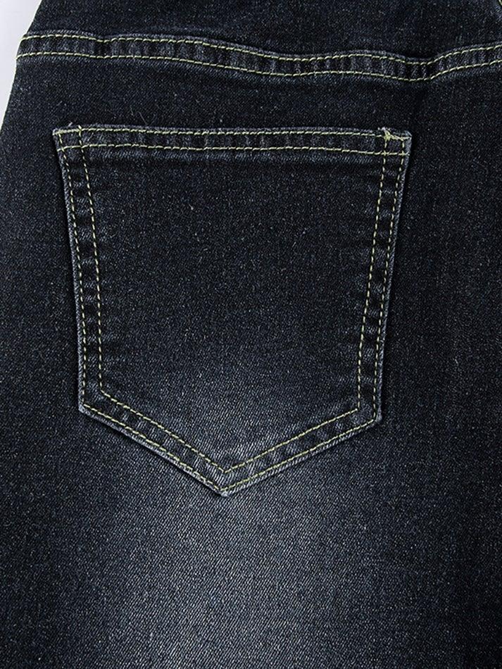 Faded low-rise flared jeans