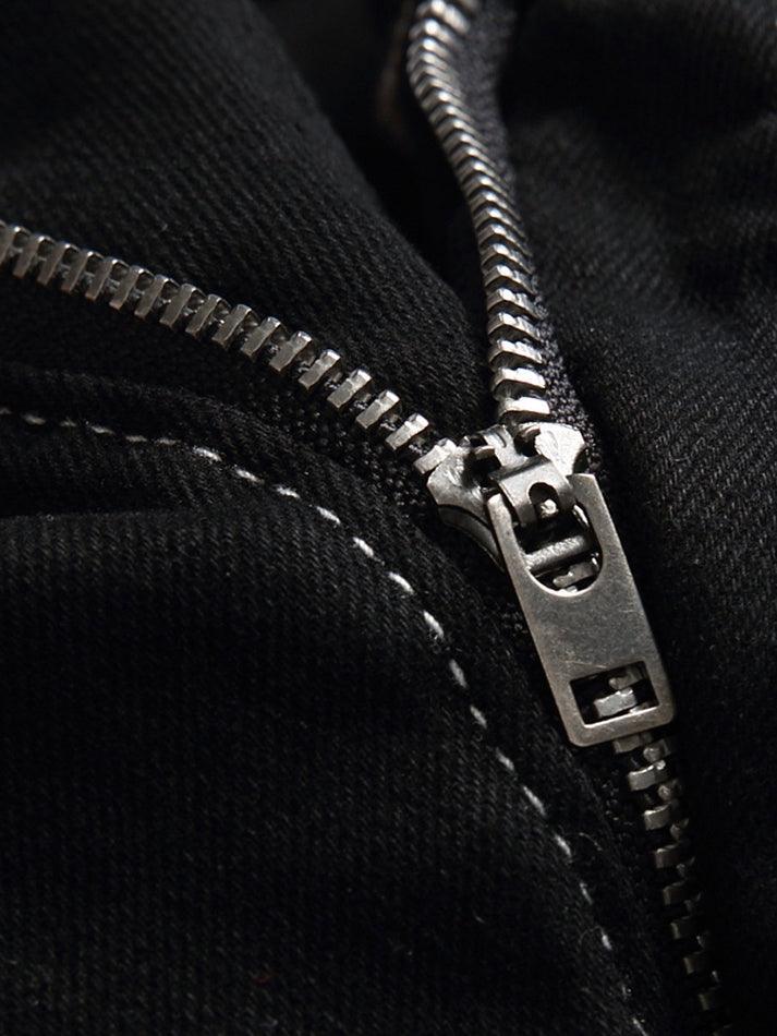 Washed mid-rise flared jeans