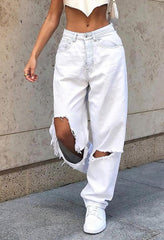 Mid-rise extra ripped jeans