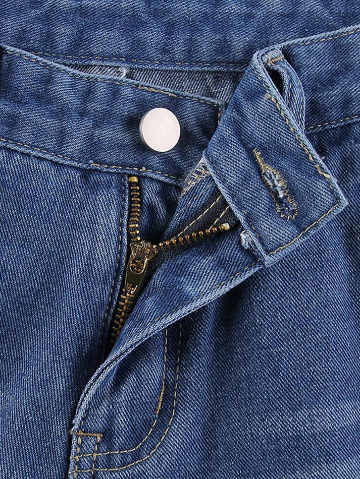 Vintage faded heart print jeans