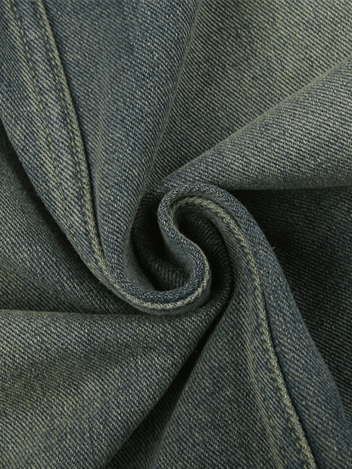 Cargo-Jeansrock mit Patchwork-Schnürung und Schlitz