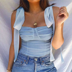 Morning In Paris Bow Tie Top