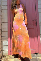 Wear Sling Backless Cross Maxi Dress