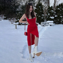 Split Suspender Sleeveless Dress