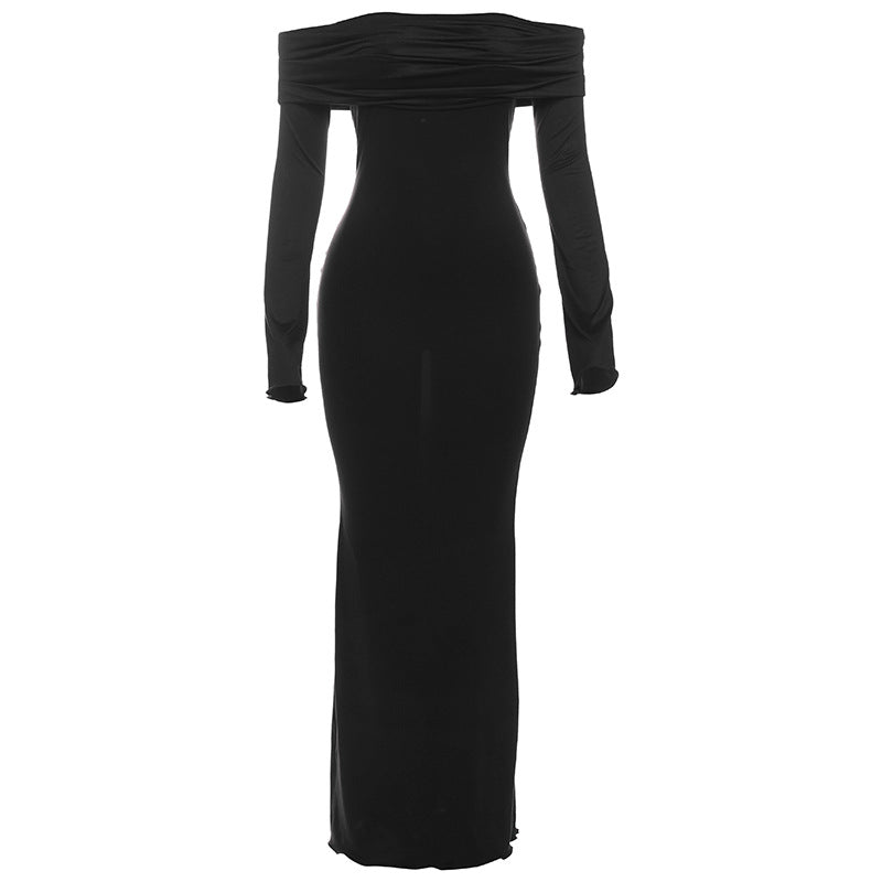 Elegant off Shoulder High Waist Slim Dress