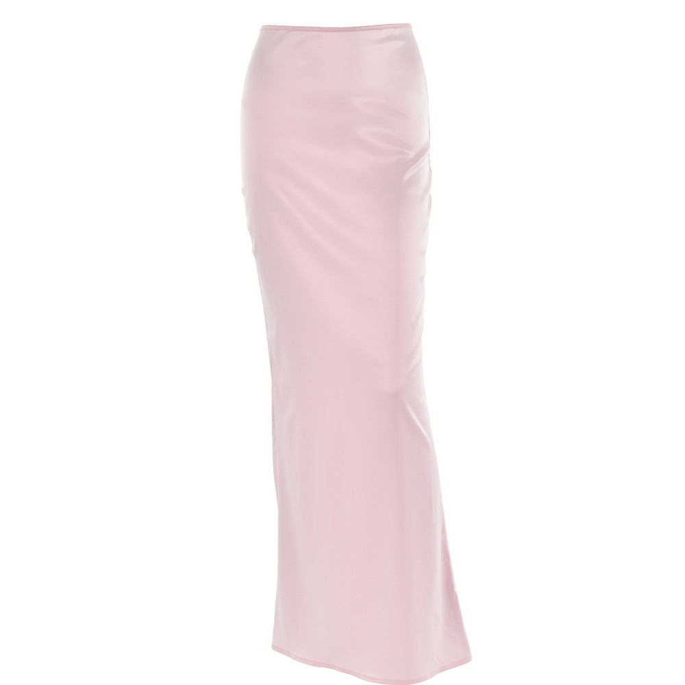 Maxi DressAll Match Sheath Long Satin Skirt