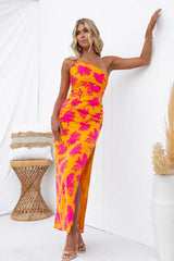 Fashionable Elegant off Shoulder Tight Side Split Backless Dress