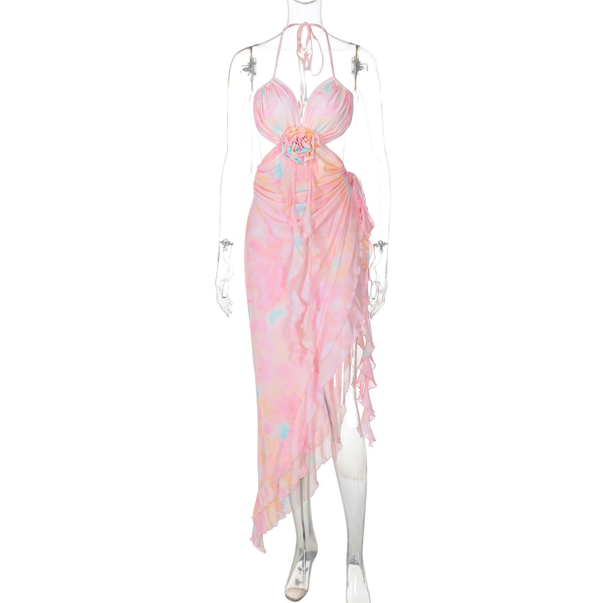 Mesh Lace Tube Top Lacen Up