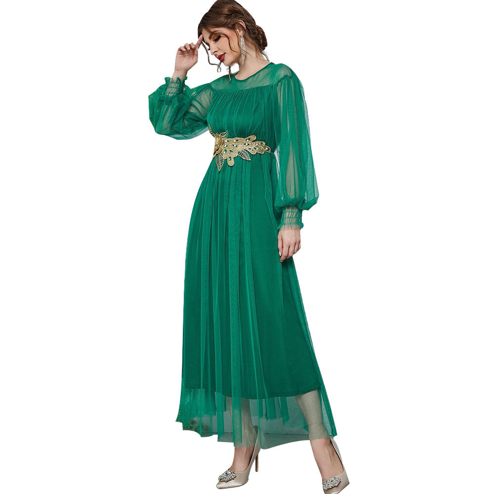 Elegant Stitching Mesh Applique Two Piece Dresses