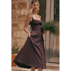 Dress Sling Midi Dress Vacation Slim Fit Backless