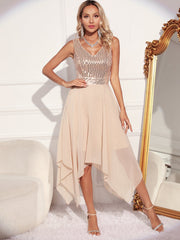 Vestido retro de gasa con costuras verdes