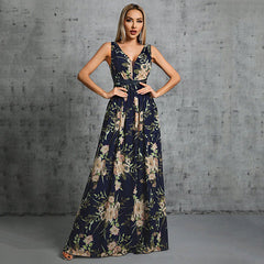 Vestido de noche con escote en V profundo, espalda descubierta, elegante, formal, para cóctel, fiesta de graduación, formal