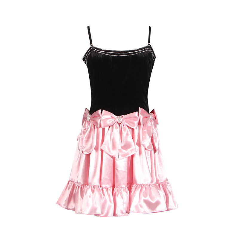 Socialite Dress  Light Luxury Bow Tube Top Puff Short