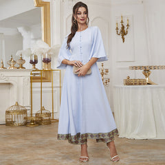 Suit Ruffle Sleeve round Neck Dress