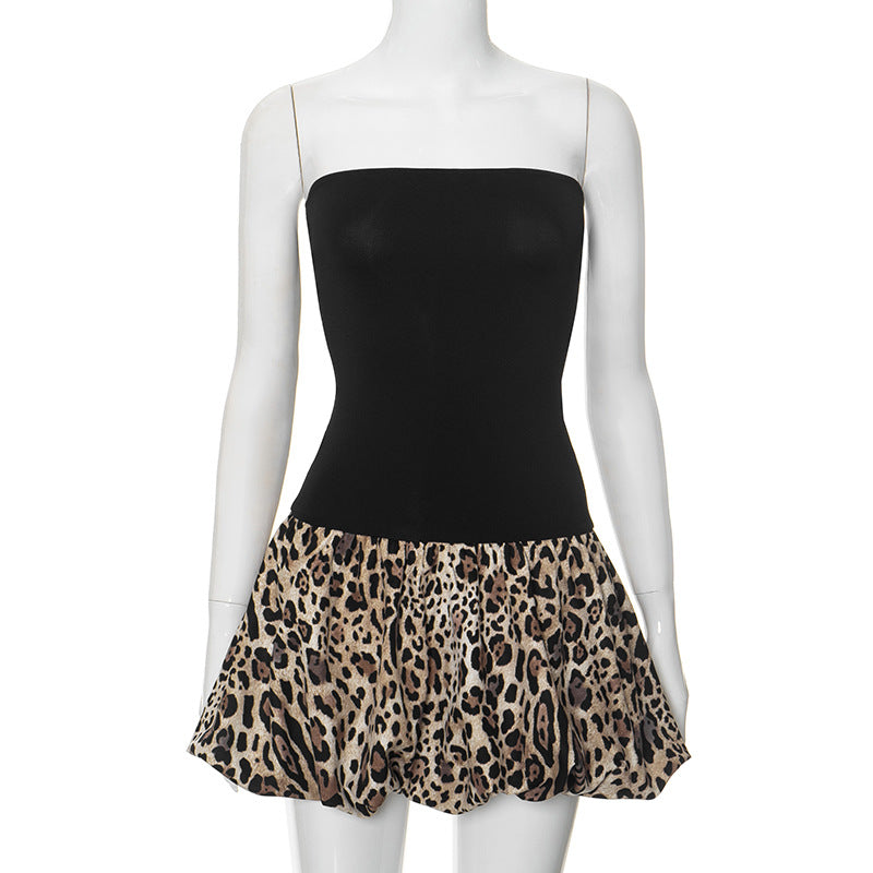Bandeau Slim Fit High Waist Stitching Dress