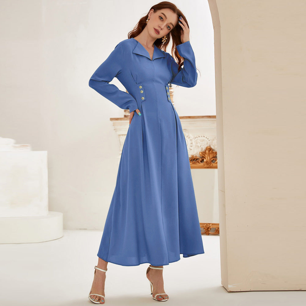 Elegant Elegant V-neck High Waist Dress