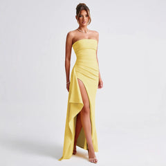 Dress Side Slit Irregular Asymmetric Hip Wrapped Dress