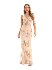 Vestido de noche retro de alta sociedad sin espalda